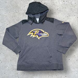 Nike Baltimore Ravens Hoodie Mens XL Gray NFL Team Apparel Pullover Sweatshirt